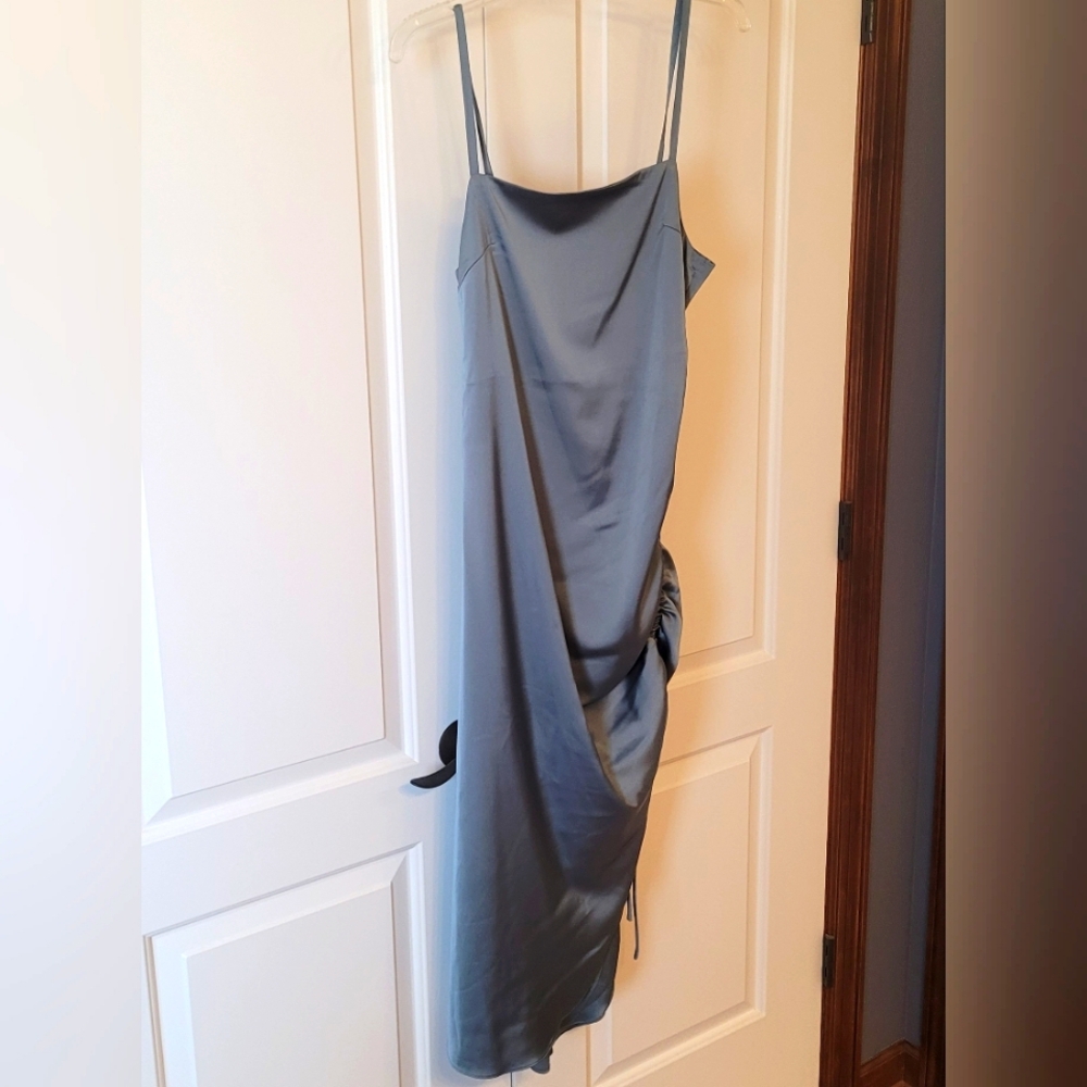 Lulus Elegant Blue Satin Dress